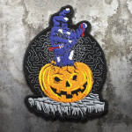 Calabaza fantasma de Halloween bordado velcro / parche de manga termoadhesivo 4